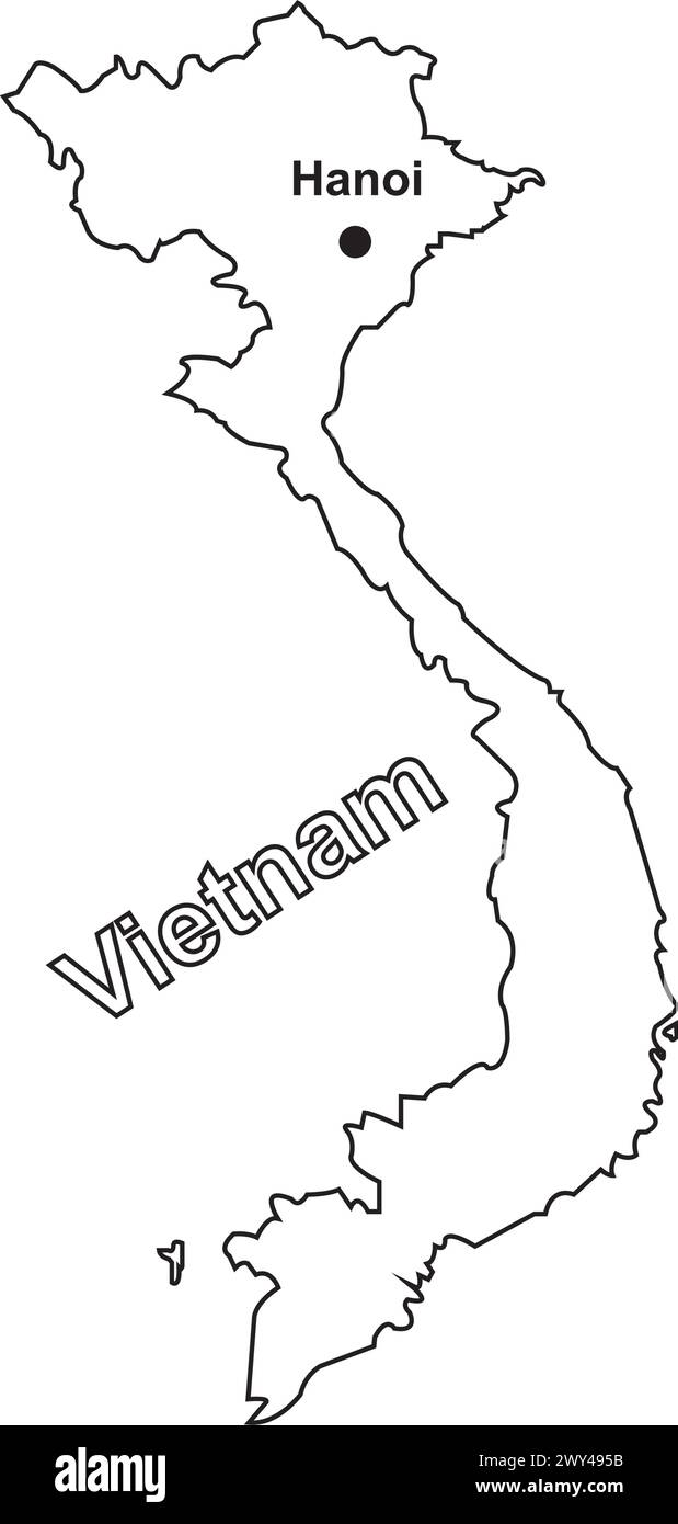 Icône de vecteur d'illustration de carte du Vietnam conception de symbole Illustration de Vecteur
