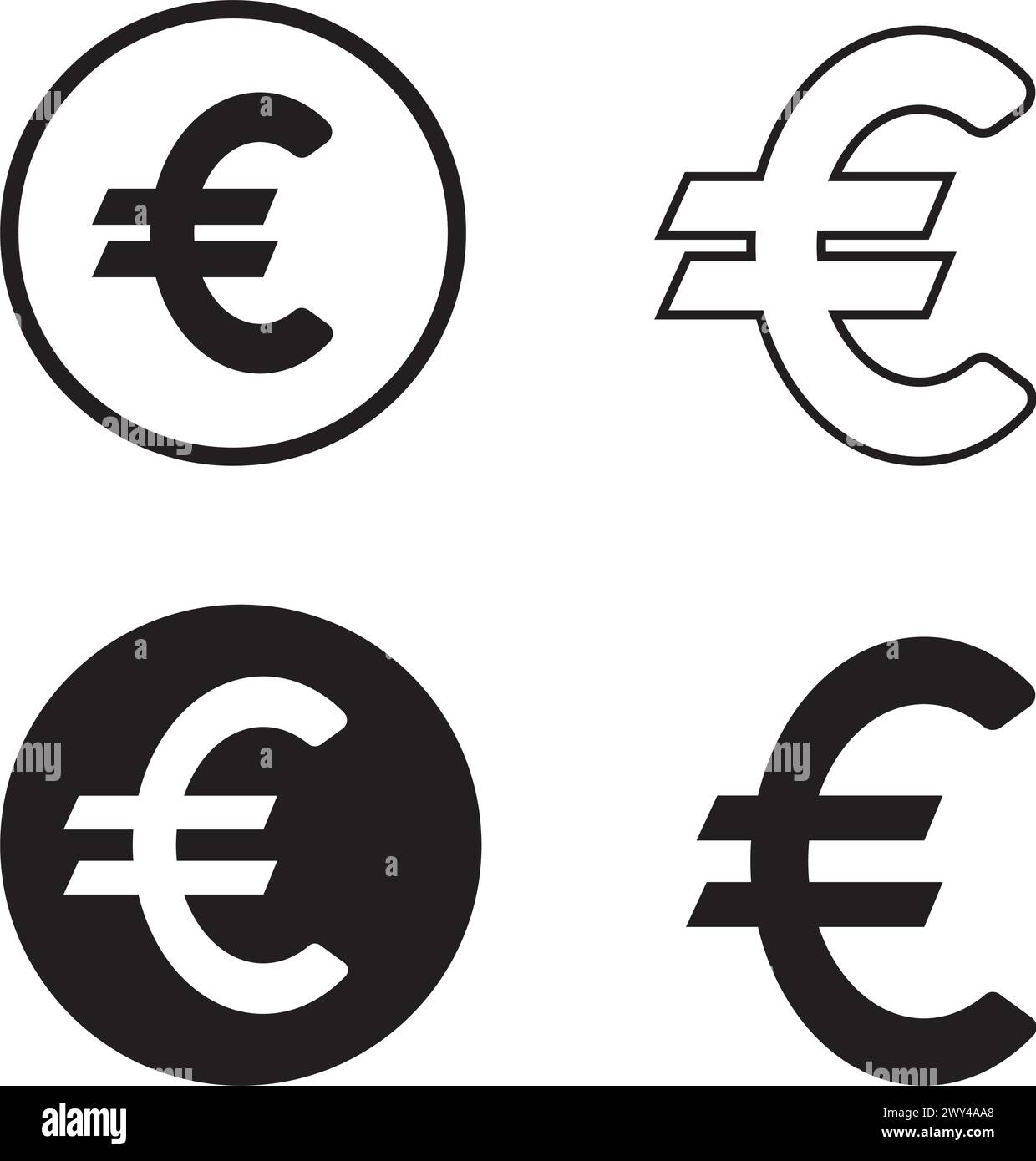 Illustration vectorielle d'icône de devise euro Illustration de Vecteur