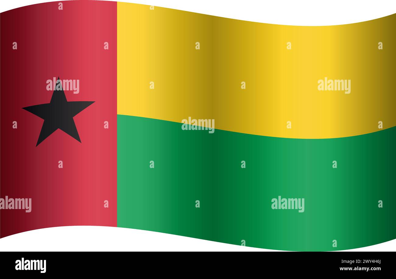 Drapeau Guinée Bissau Illustration de Vecteur