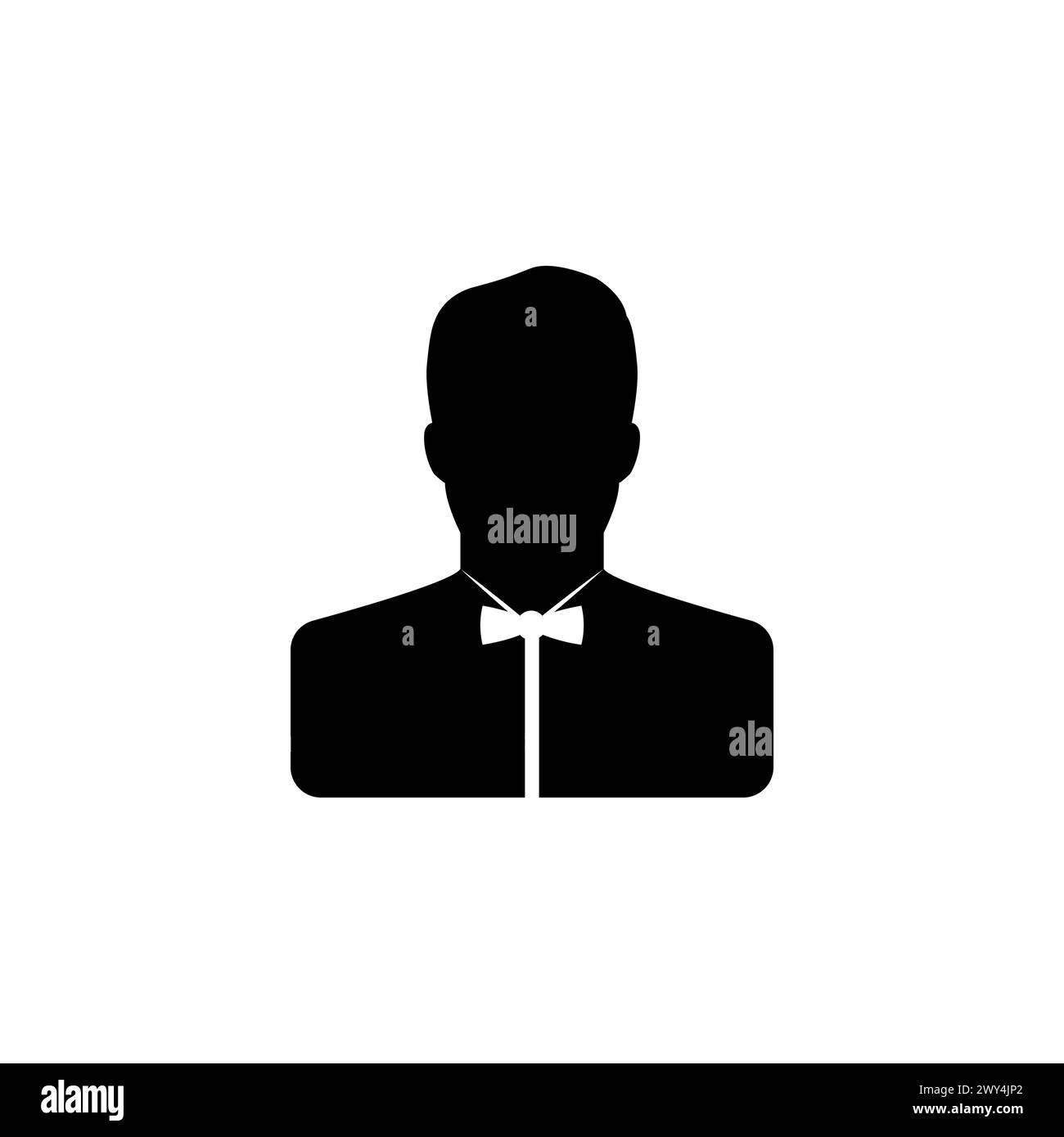 Croupier de casino. Icône vectorielle plate Avatar arbitre. Symbole solide simple isolé sur fond blanc Illustration de Vecteur