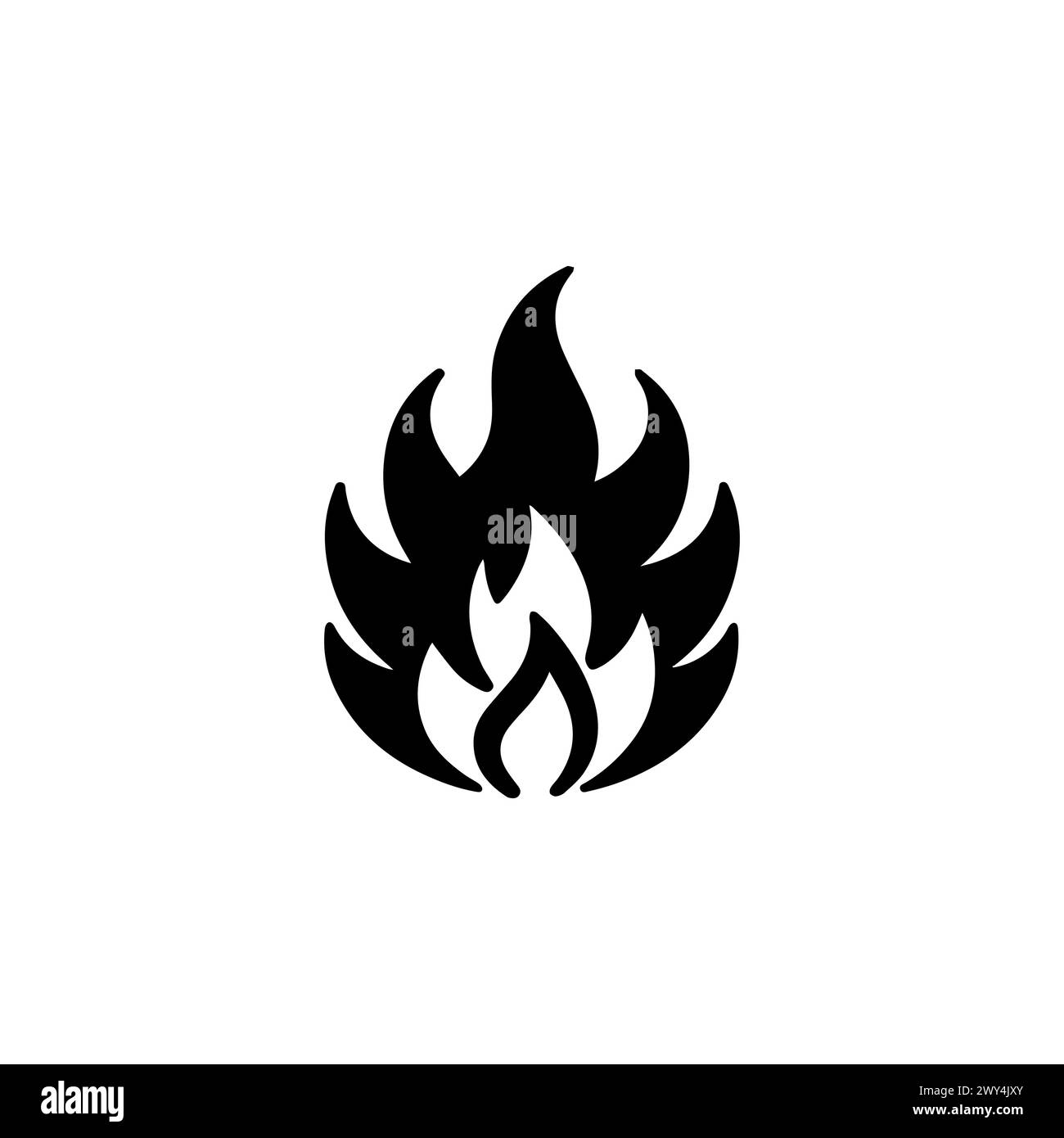 Icône de vecteur plat Fire Flames. Symbole solide simple isolé sur fond blanc Illustration de Vecteur