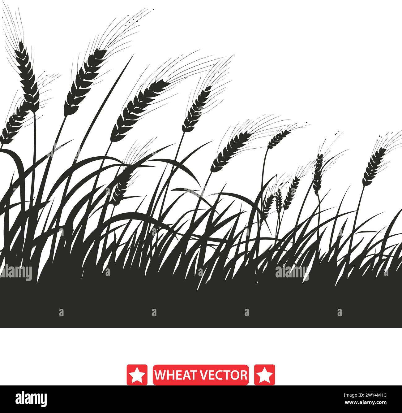 Harvest Harmony Serene Wheat Vector Silhouette compilation Illustration de Vecteur