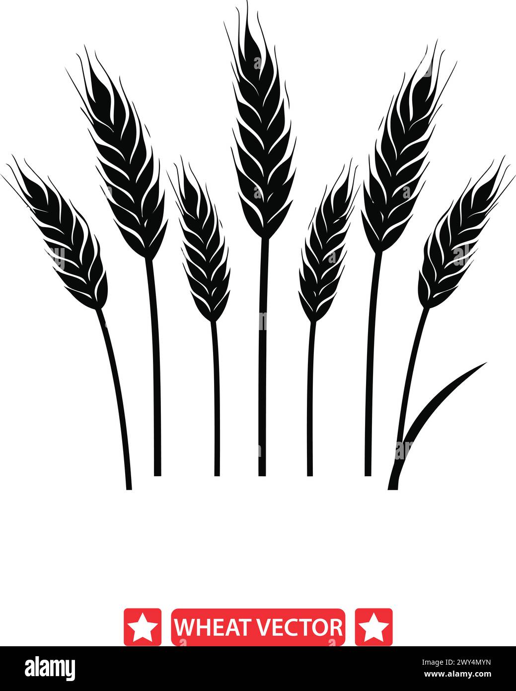 Ensemble de silhouette vectorielle de blé Premium Golden Harvest Illustration de Vecteur