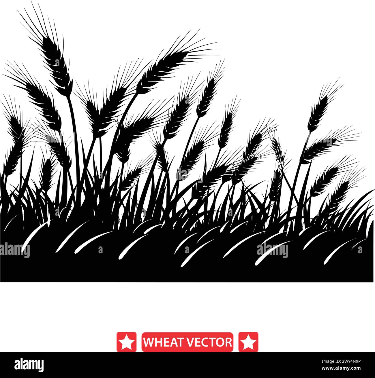 Assortiment de silhouettes vectorielles de blé riche et teintes de récolte Illustration de Vecteur