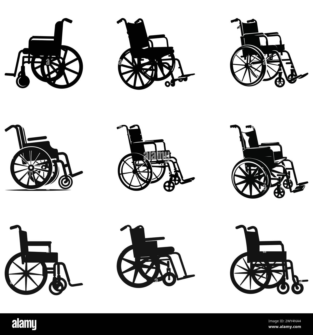 Mobilité accessible conception silhouette en fauteuil roulant Illustration de Vecteur