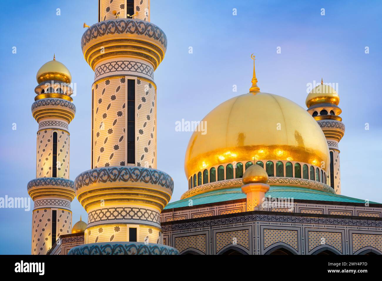 Mosquée Jame' ASR Hassanil Bolkiah, Bandar Seri Begawan, Brunei. Banque D'Images