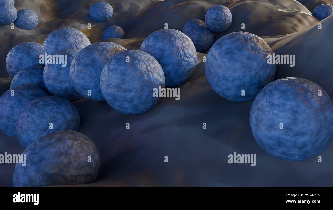 3d rendu du SARM, signifie Staphylococcus aureus résistant à la méthicilline, un type de bactérie qui est résistante à plusieurs antibiotiques Banque D'Images