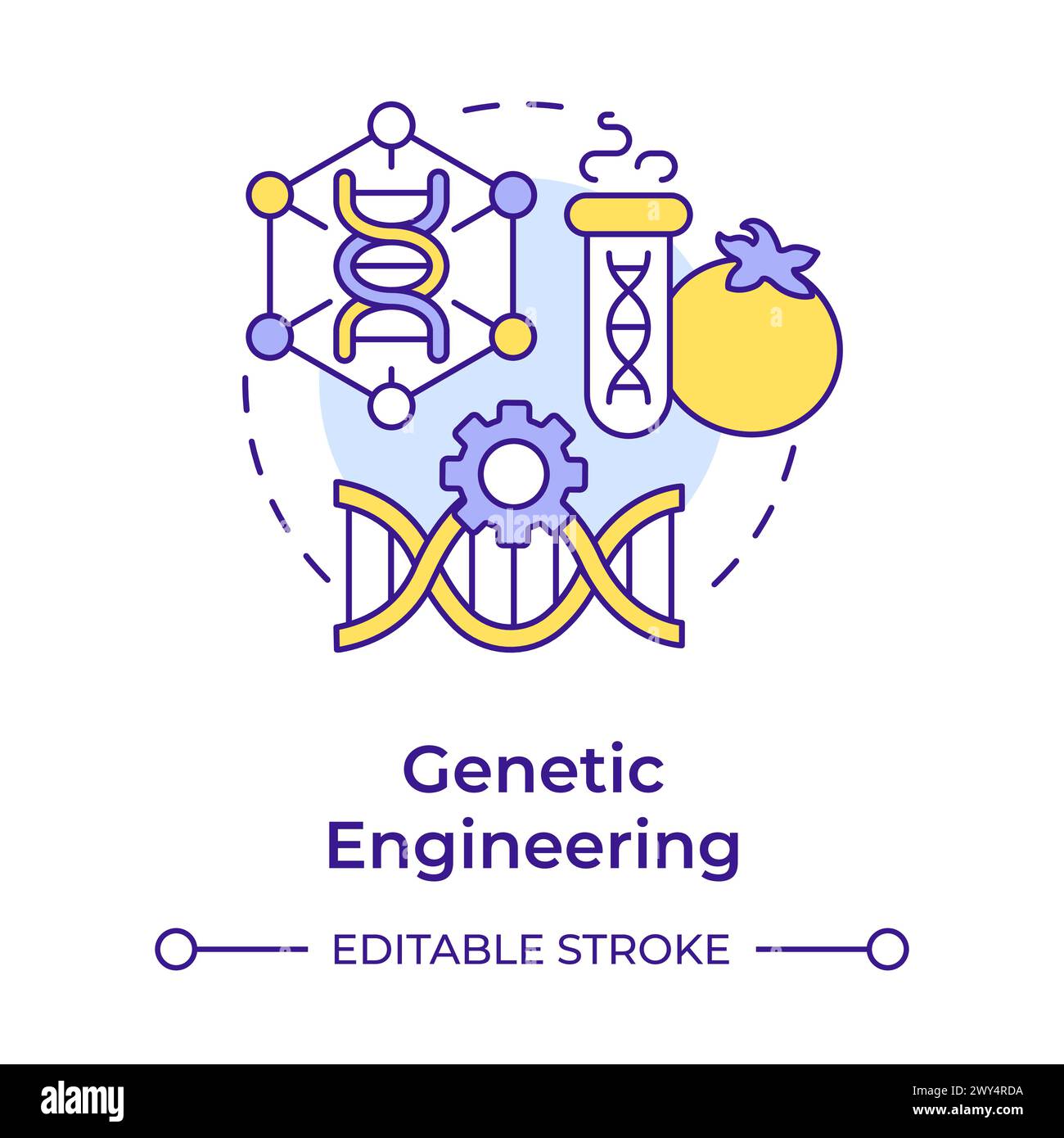 Icône de concept multicolore de génie génétique Illustration de Vecteur