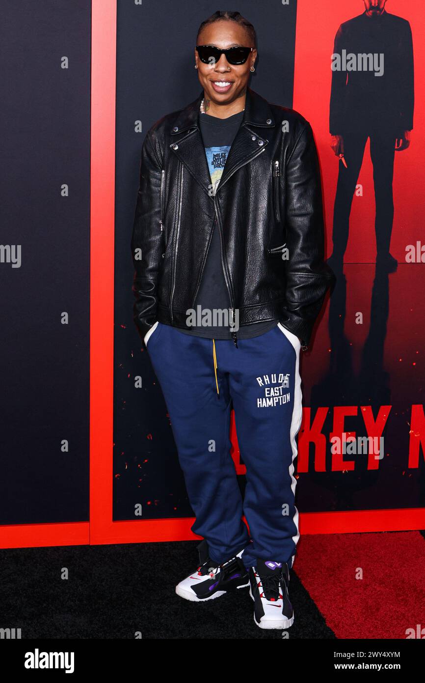 HOLLYWOOD, LOS ANGELES, CALIFORNIE, États-Unis - 03 AVRIL : Lena Waithe arrive à la première de Los Angeles de Universal Pictures 'Monkey Man' qui s'est tenue au TCL Chinese Theatre IMAX le 3 avril 2024 à Hollywood, Los Angeles, Californie, États-Unis. (Photo de Xavier Collin/image Press Agency) Banque D'Images