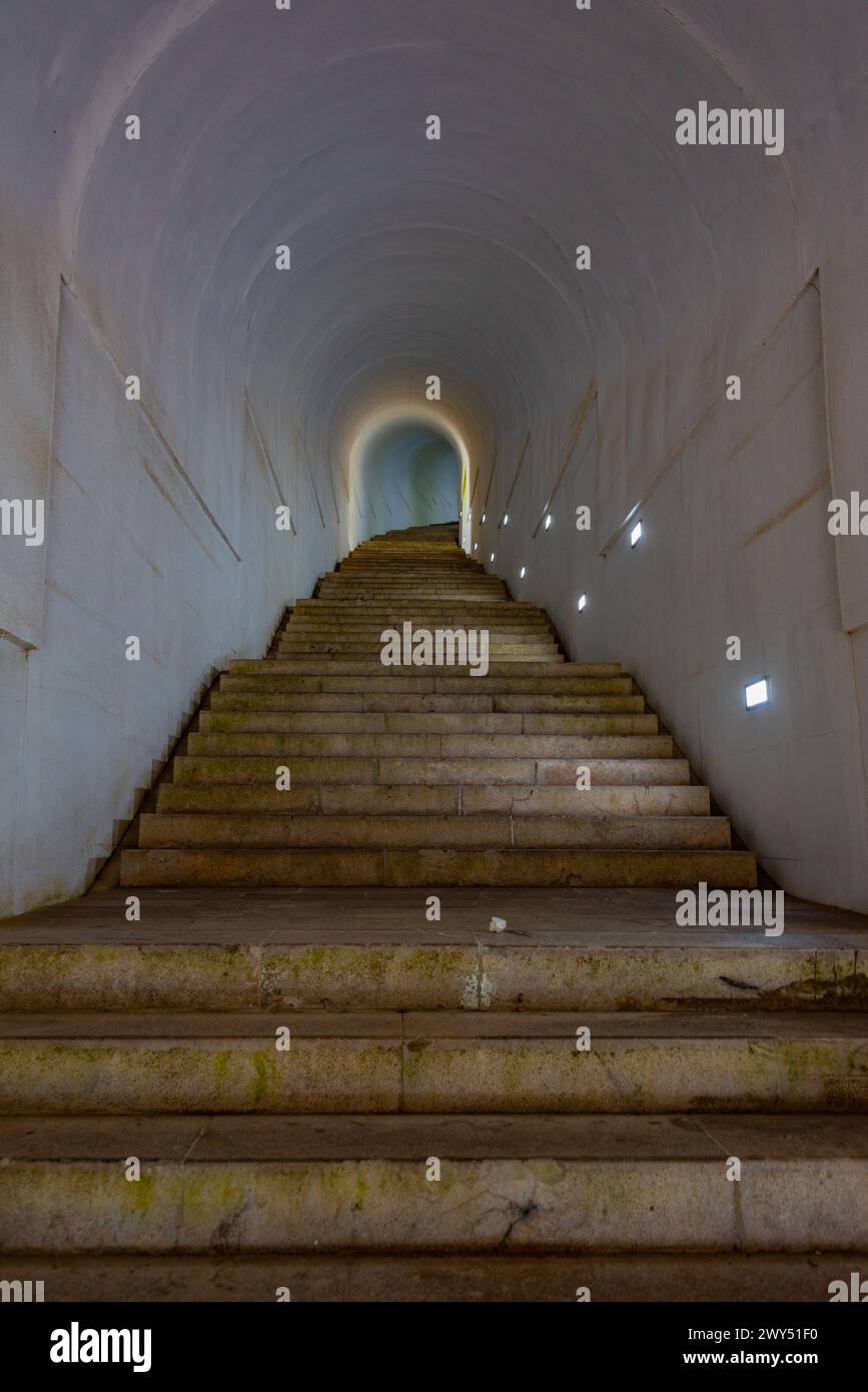 Escalier intérieur du mausolée Njegos au Monténégro Banque D'Images