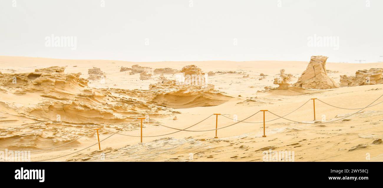 Structures de dunes fossiles. Abu Dhabi, Émirats arabes Unis. Destination de voyage célèbre à l'extérieur de capitsl Banque D'Images