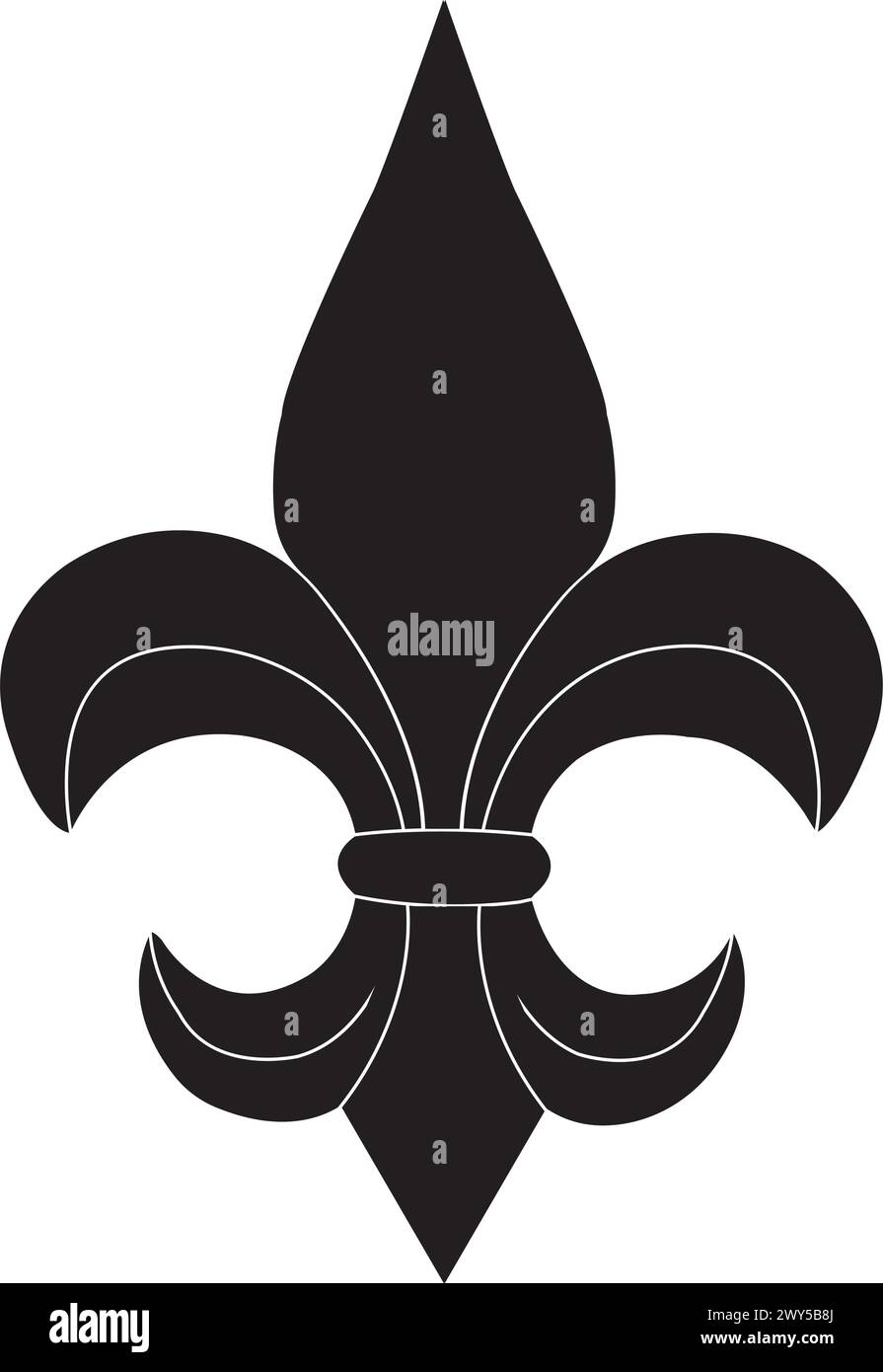 Conception de logo d'illustration vectorielle d'icône fleur de lis Illustration de Vecteur