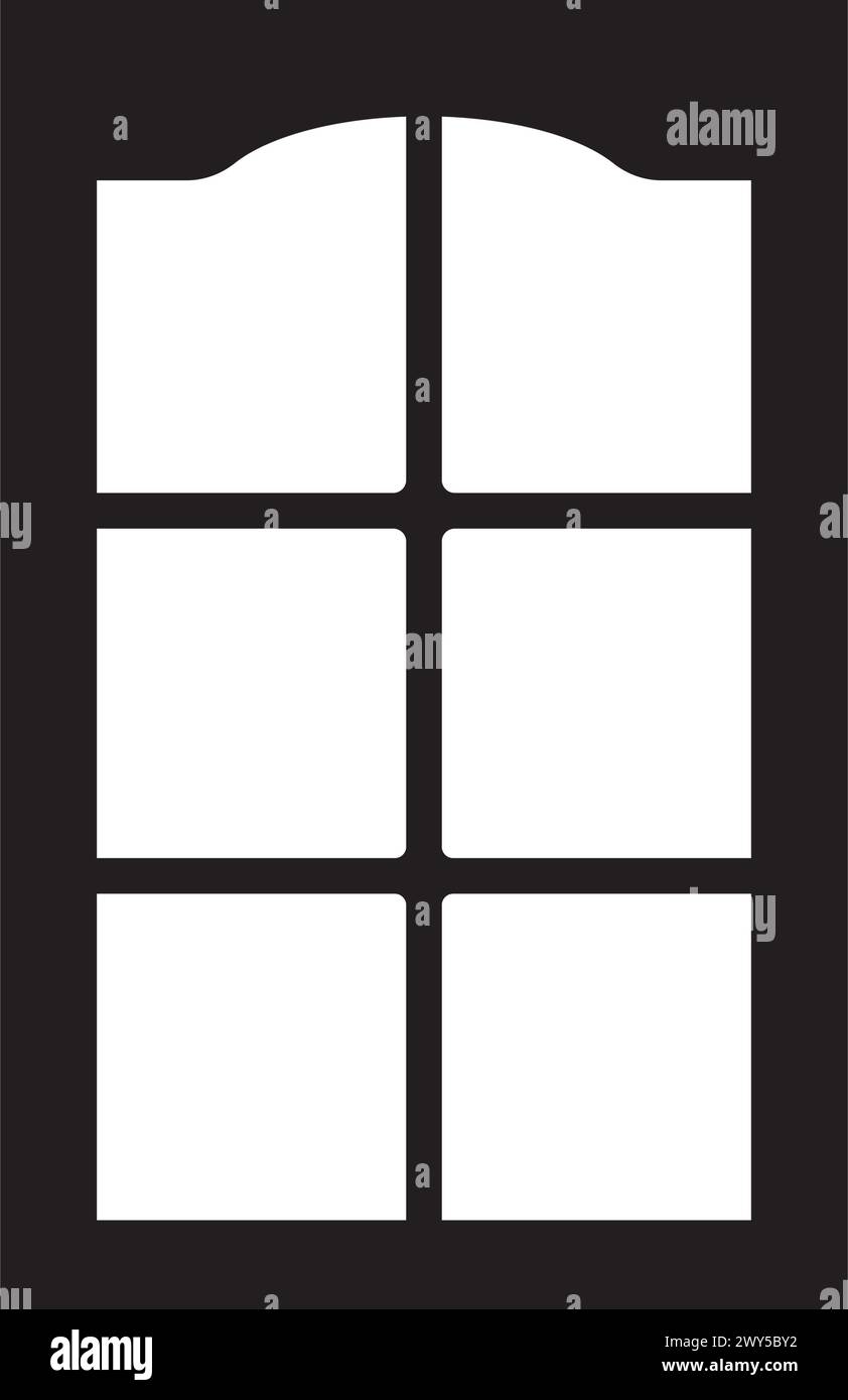 Conception de symbole d'illustration vectorielle d'icône de fenêtre en bois Illustration de Vecteur