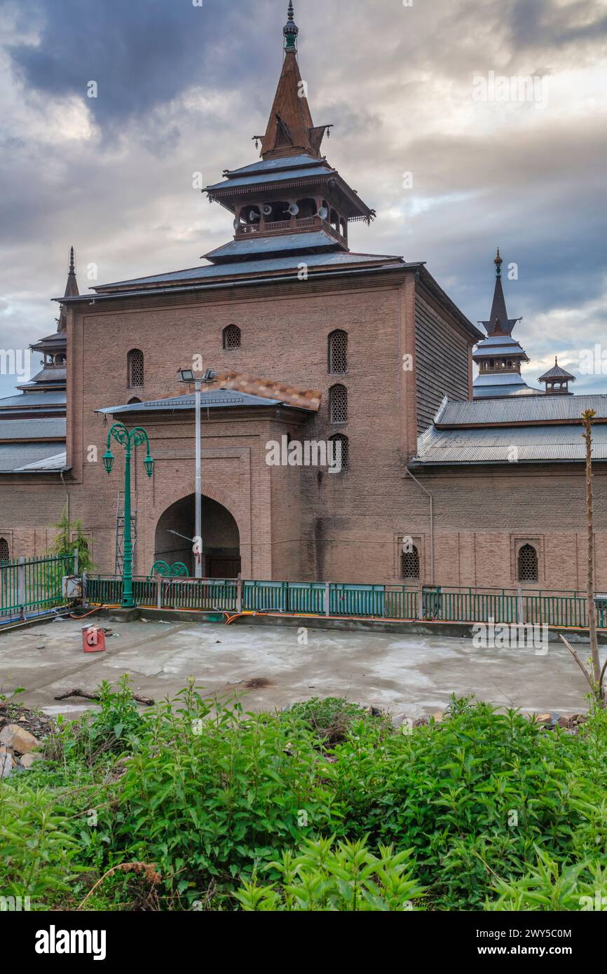 Jama Masjid, mosquée Jamia, Srinagar, Cachemire, Inde Banque D'Images