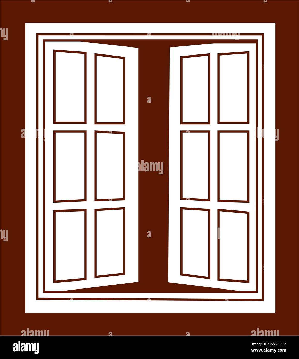 Conception de symbole d'illustration vectorielle d'icône de fenêtre en bois Illustration de Vecteur