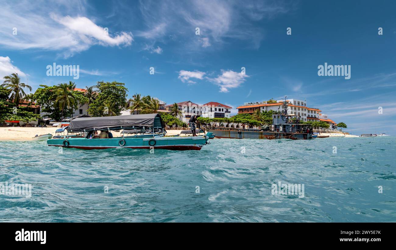 Plage de la ville à Stone Town Banque D'Images