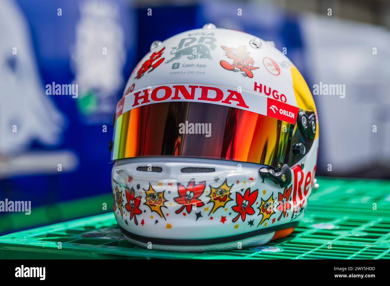 Circuit de Suzuka, Mie, Japon. 4.April.2024 ; casque de Yuki Tsunoda pendant le Grand Prix du Japon de formule 1 Banque D'Images