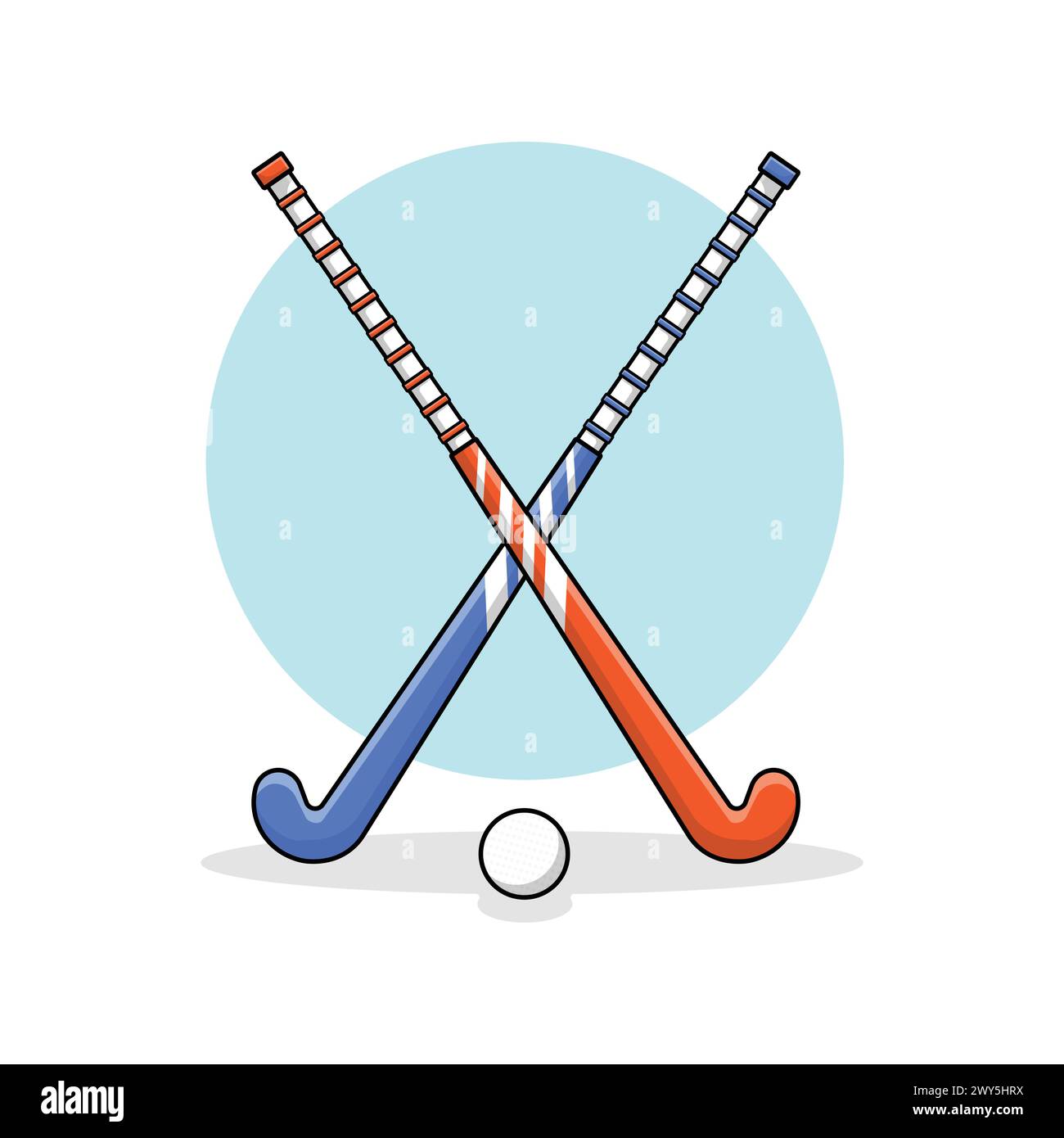 Bâton de hockey et illustration vectorielle de bâton de hockey. Conception de concept de hockey sportif Illustration de Vecteur