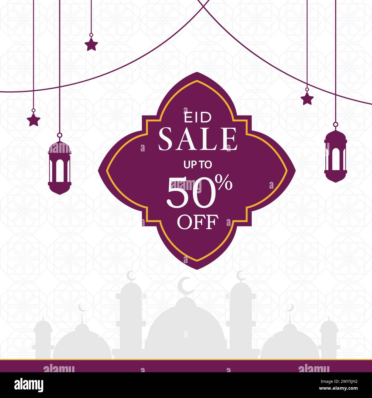 Modèle de publication sur les médias sociaux de rabais spécial EID. Conception de concept de vente EID Illustration de Vecteur