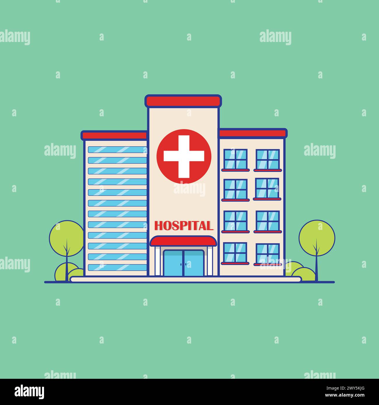 Illustration du bâtiment de l'hôpital Illustration de Vecteur