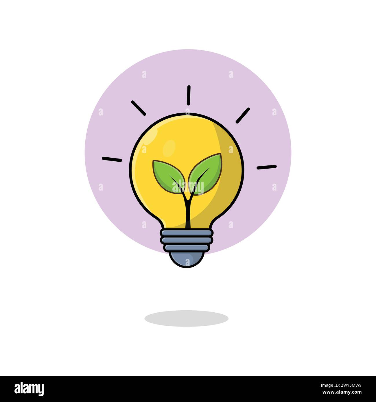 Plante poussant à l'intérieur d'une illustration vectorielle d'ampoule. Concept d'écologie Illustration de Vecteur