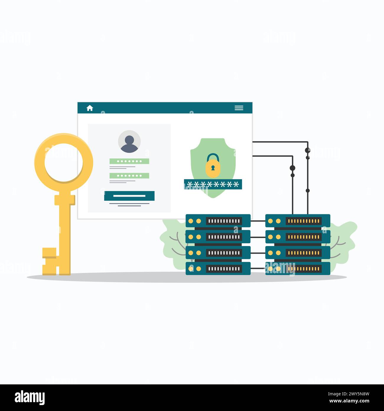 Illustration vectorielle du serveur de données sécurisé Illustration de Vecteur