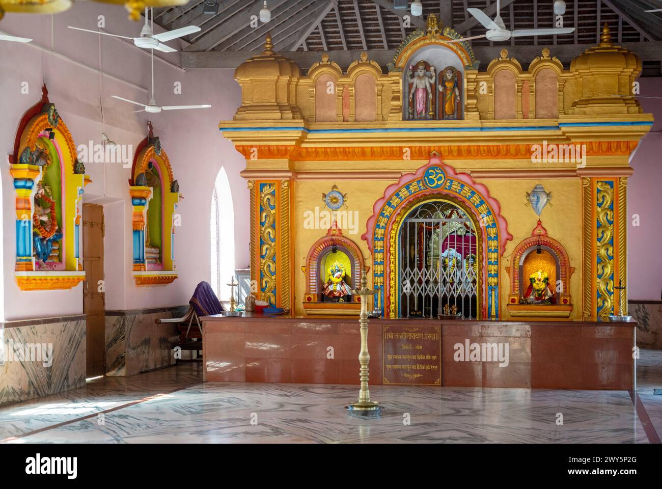 Indien, Goa, Siolim, Shri Laxmi Narayan Temple Banque D'Images