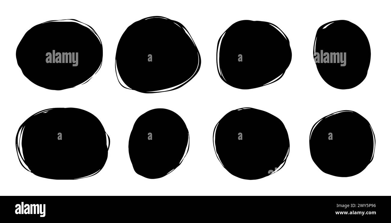 Autocollants grunge noirs pour ajouter du texte, créer des motifs, concevoir et imprimer. Illustration de Vecteur