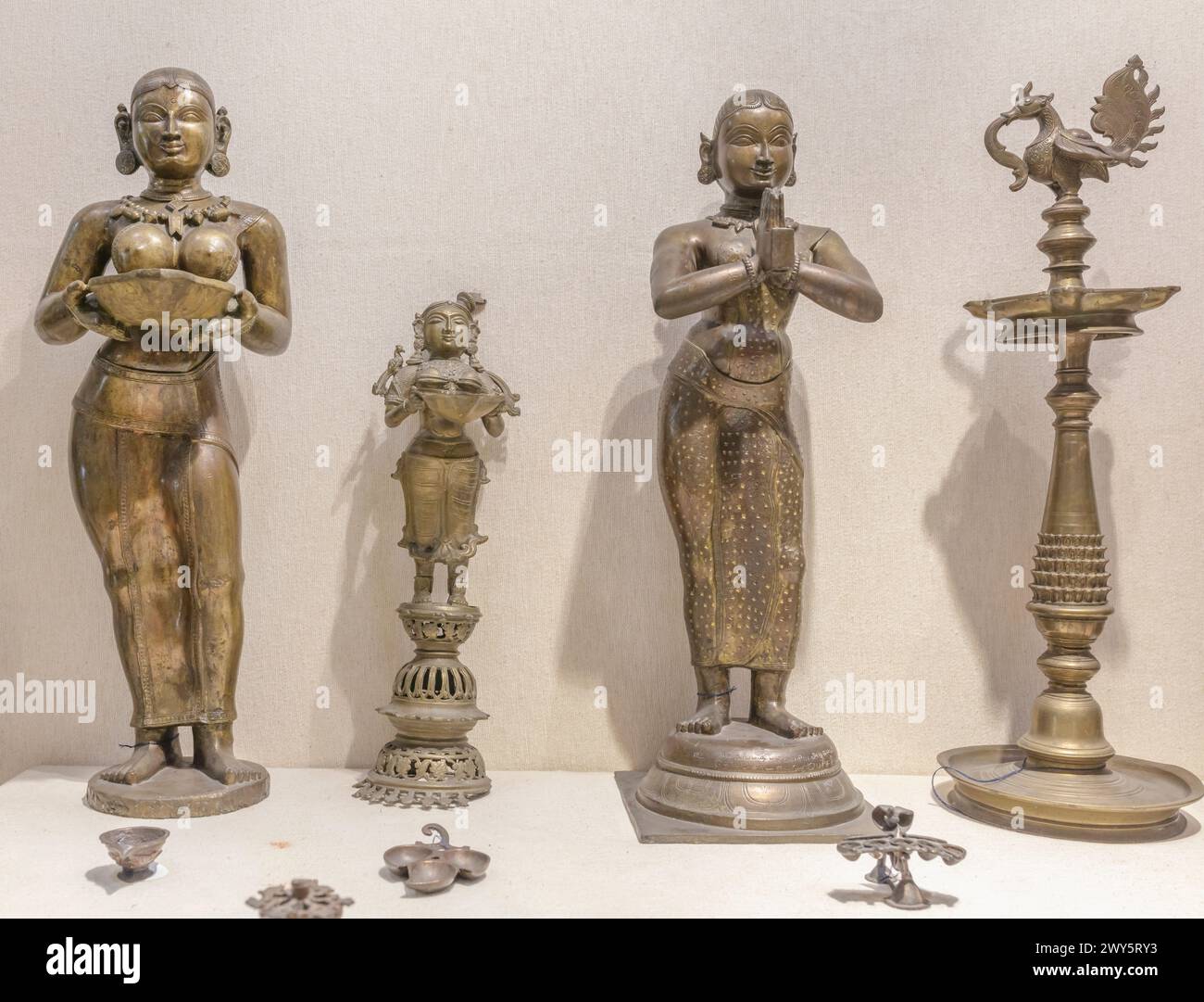 Figurines en bronze, Musée national de l'artisanat, New Delhi, Inde Banque D'Images
