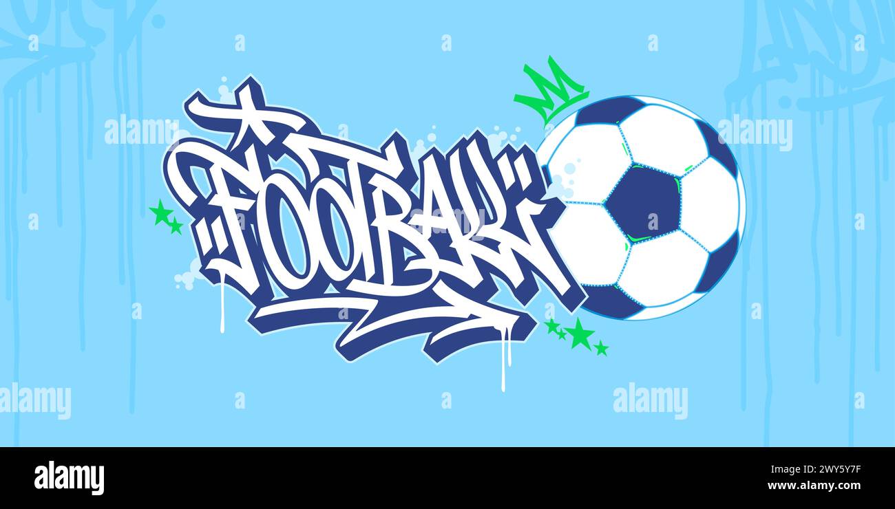 Cool Trendy Abstract Hip Hop Urban Street Art Graffiti style Word Football illustration vectorielle Illustration de Vecteur