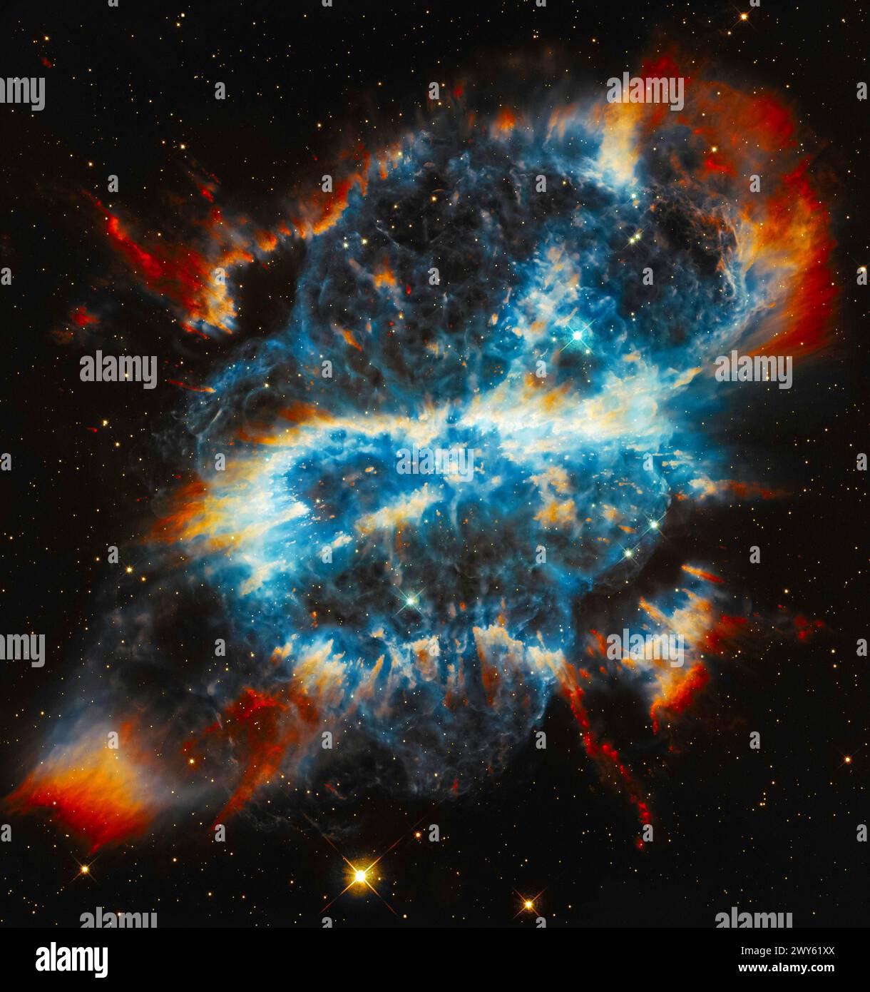 Nébuleuse planétaire appelée NGC 5189. Amélioration numérique d'une image par la NASA Banque D'Images