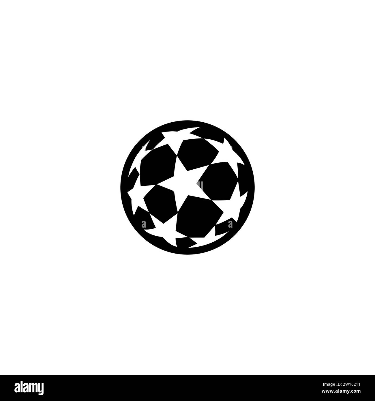 Ballon Football Star. Logo Ball Soccer Illustration de Vecteur