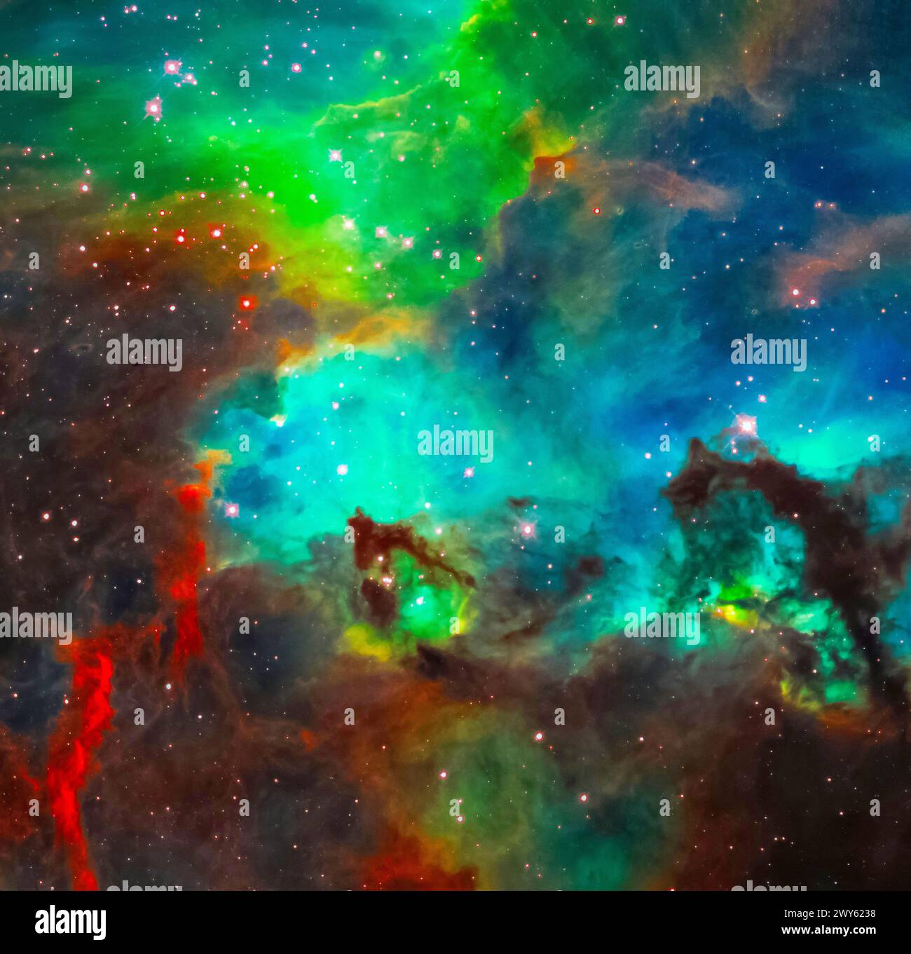Cluster d'étoiles NGC 2074 dans le grand nuage de Magellan. Amélioration numérique d'une image par la NASA Banque D'Images