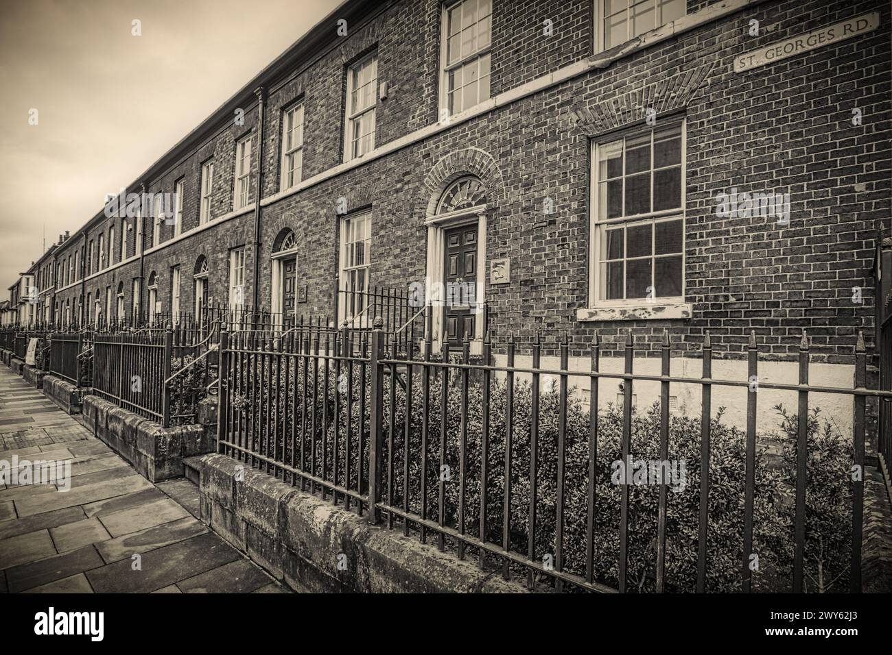 George's Road, Terraced Houses, Bolton, Lancashire, Angleterre Banque D'Images