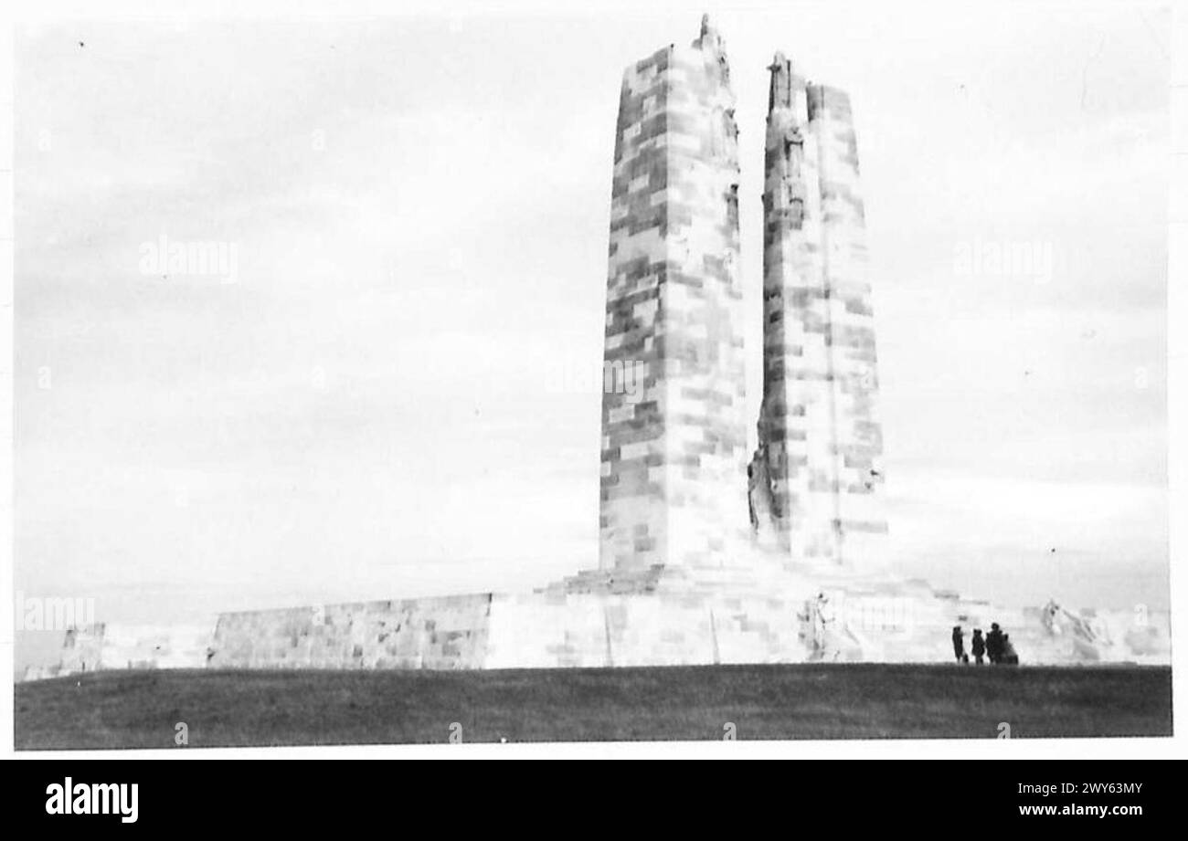 MONUMENT COMMÉMORATIF DU CANADA : CRÊTE DE VIMY - série de photos du Monument commémoratif de guerre du Canada à la crête de Vimy. , Armée britannique, 21e groupe d'armées Banque D'Images