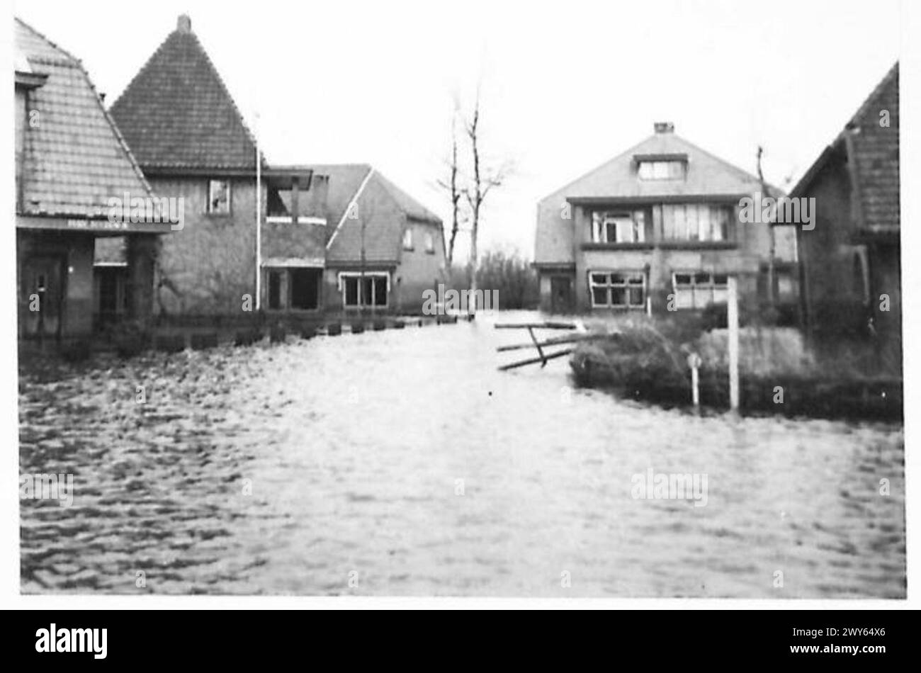 L'ÎLE INONDÉE DE WALCHEREN - vue générale de la zone inondée autour de Middelsburg. , Armée britannique, 21e groupe d'armées Banque D'Images