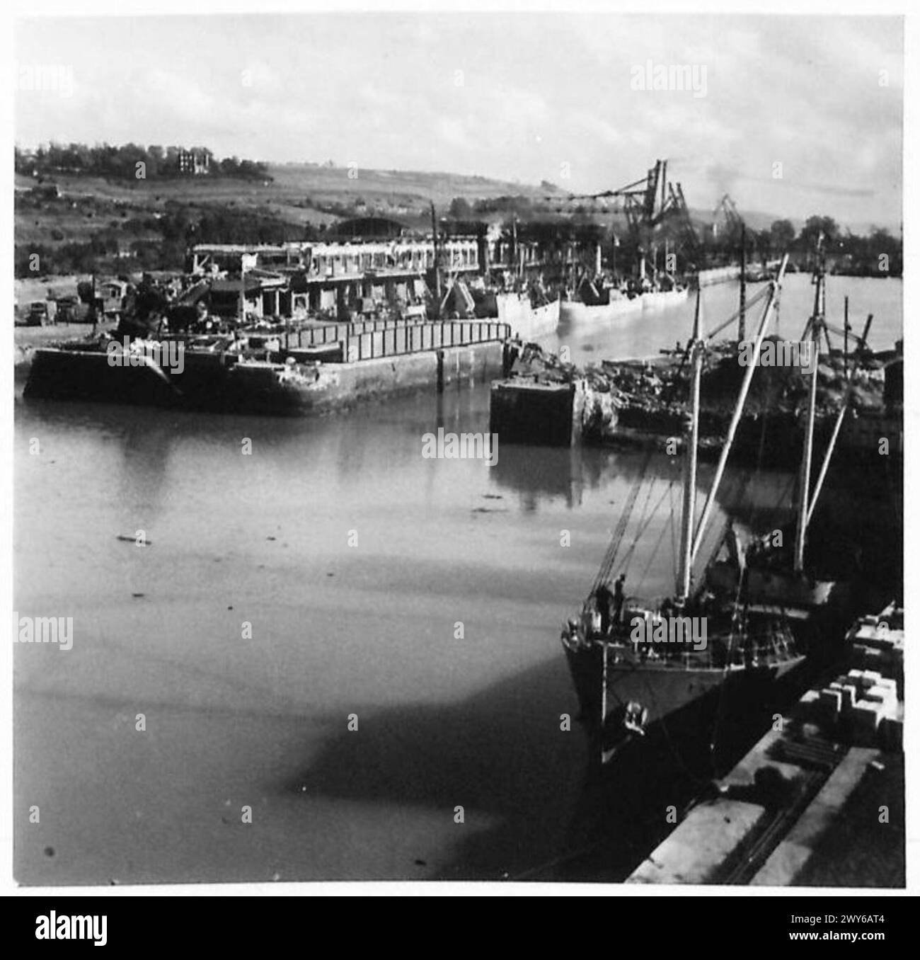 Une vue générale du bassin de Paris vu de Dieppe, montrant le paysage et la zone urbaine. Banque D'Images