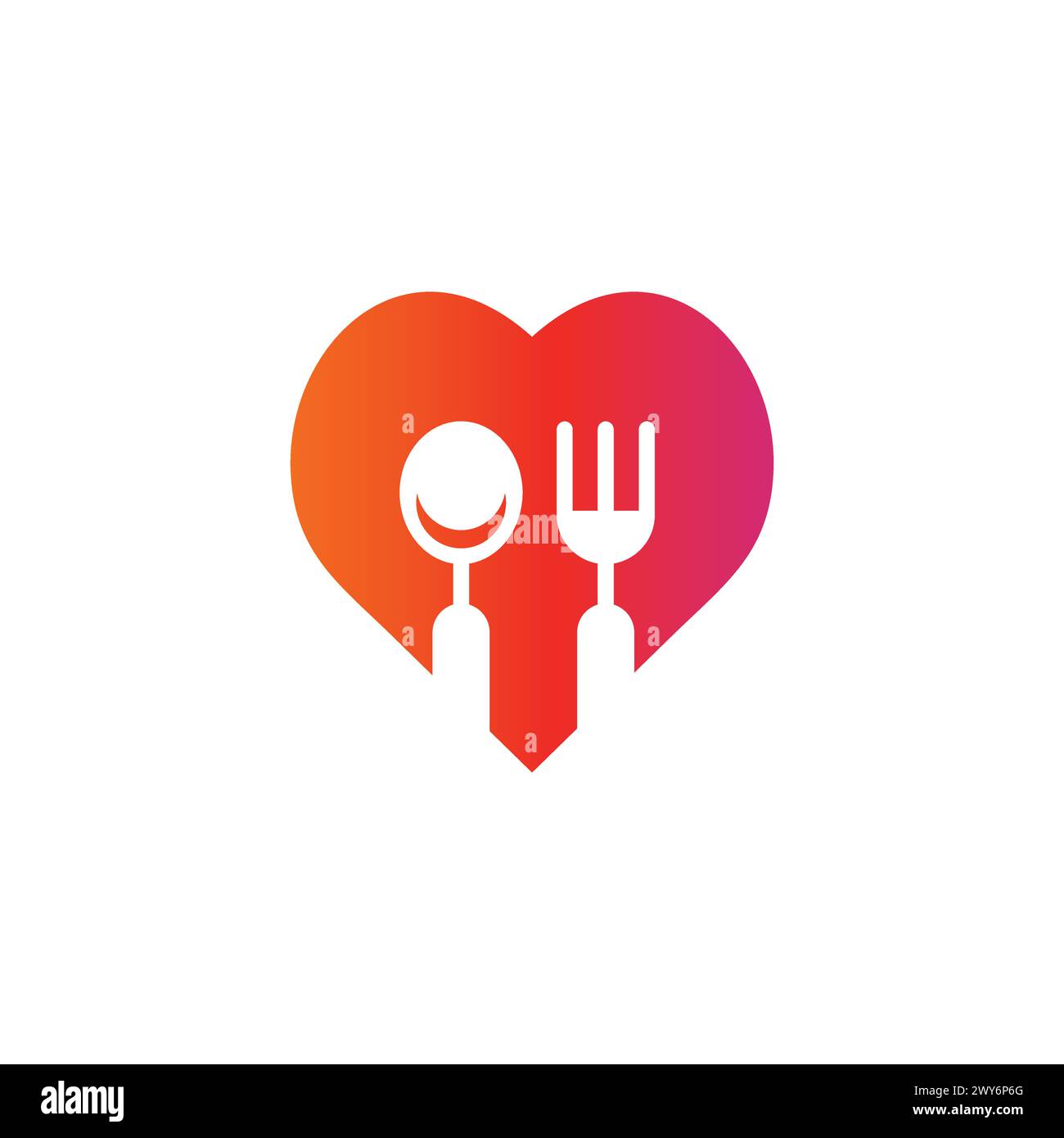 Icône Love Food. vecteur de logo de restaurant Illustration de Vecteur