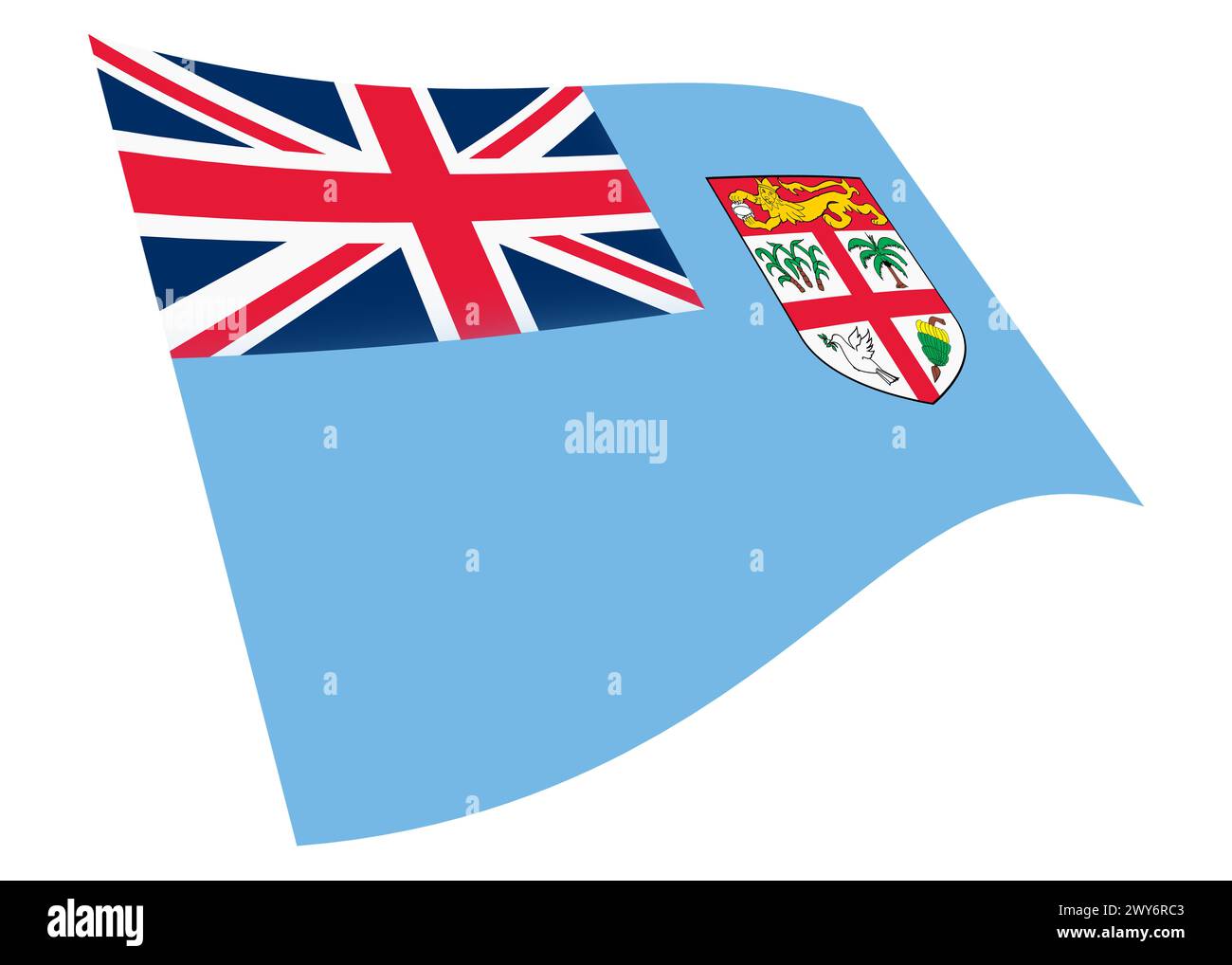 Fidji agitant le drapeau avec le chemin de détourage Banque D'Images