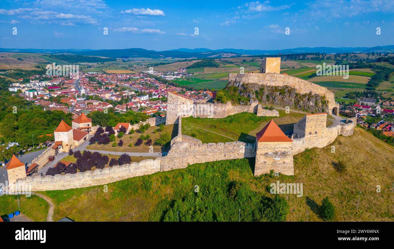 Vue panoramique de la citadelle de Rupea en Roumanie Banque D'Images