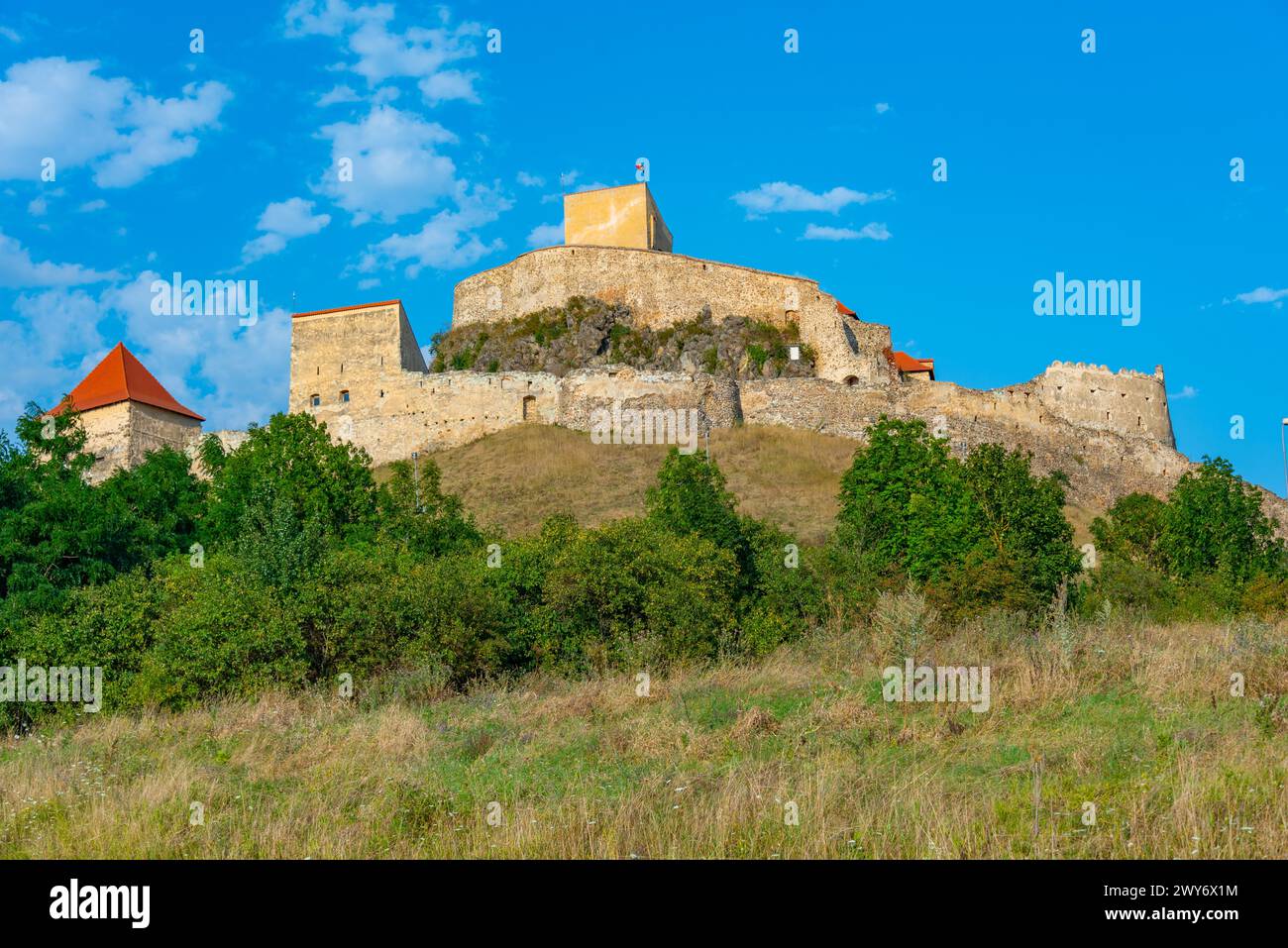 Vue panoramique de la citadelle de Rupea en Roumanie Banque D'Images