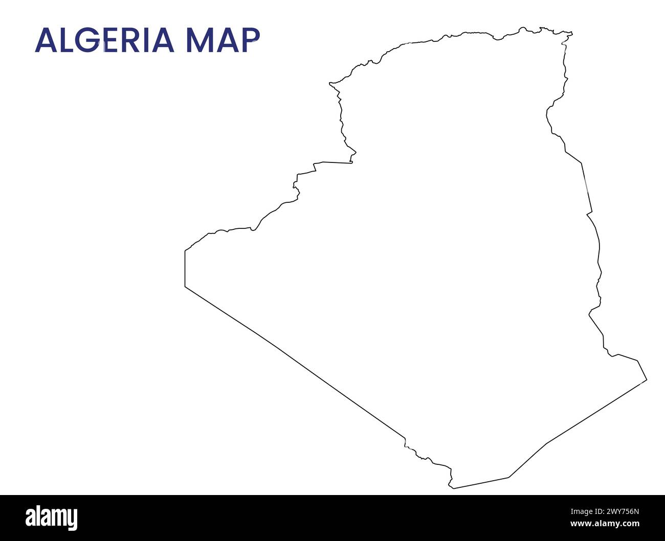 Haute carte détaillée de l'Algérie. Plan de l'Algérie. Afrique. Illustration de Vecteur