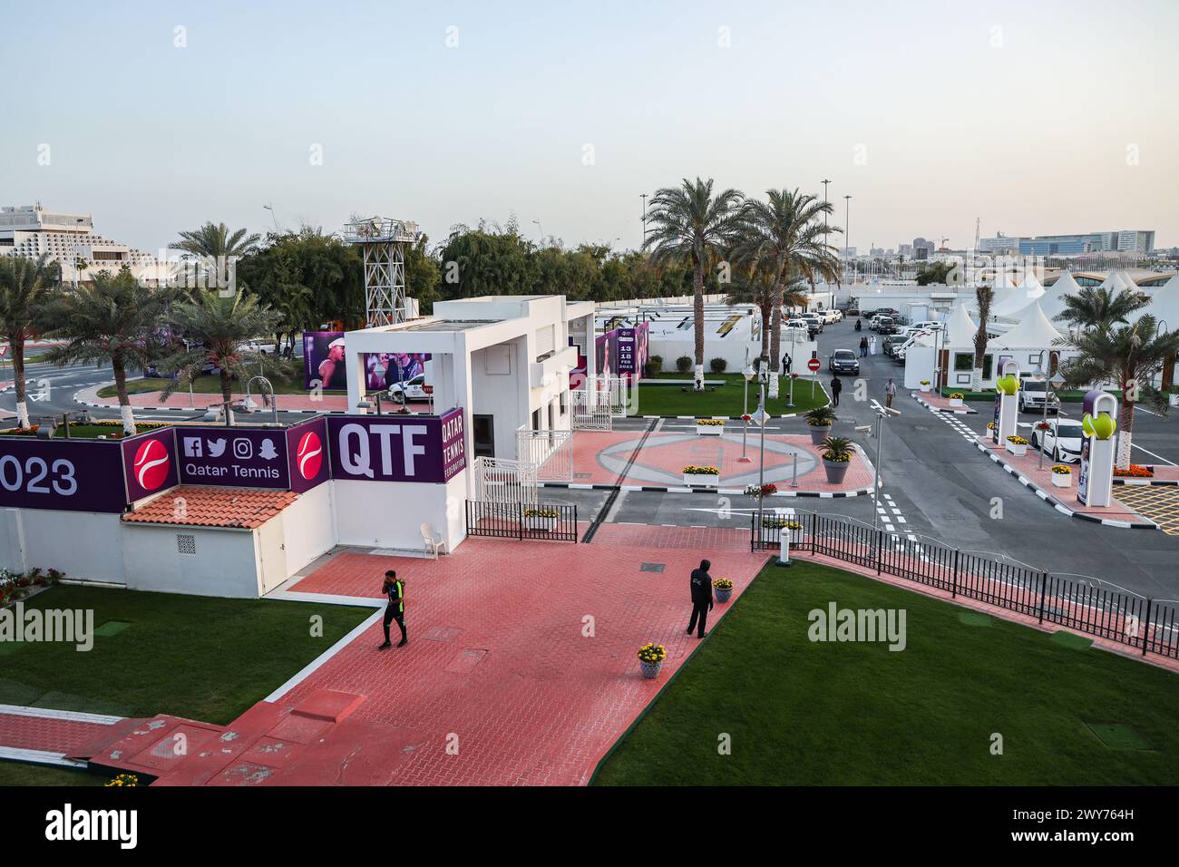 Le complexe Khalifa International Tennis and Squash main Enter situé à Doha Banque D'Images