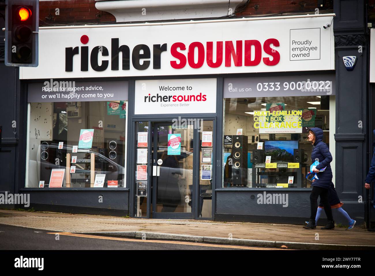 Magasin hifi Stockport Underbank Richer Sounds Banque D'Images