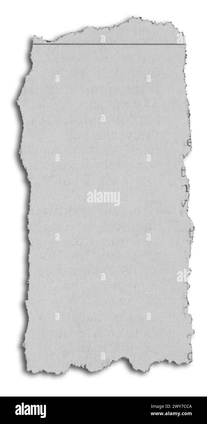 Morceau de papier déchiré isolé sur fond uni Banque D'Images