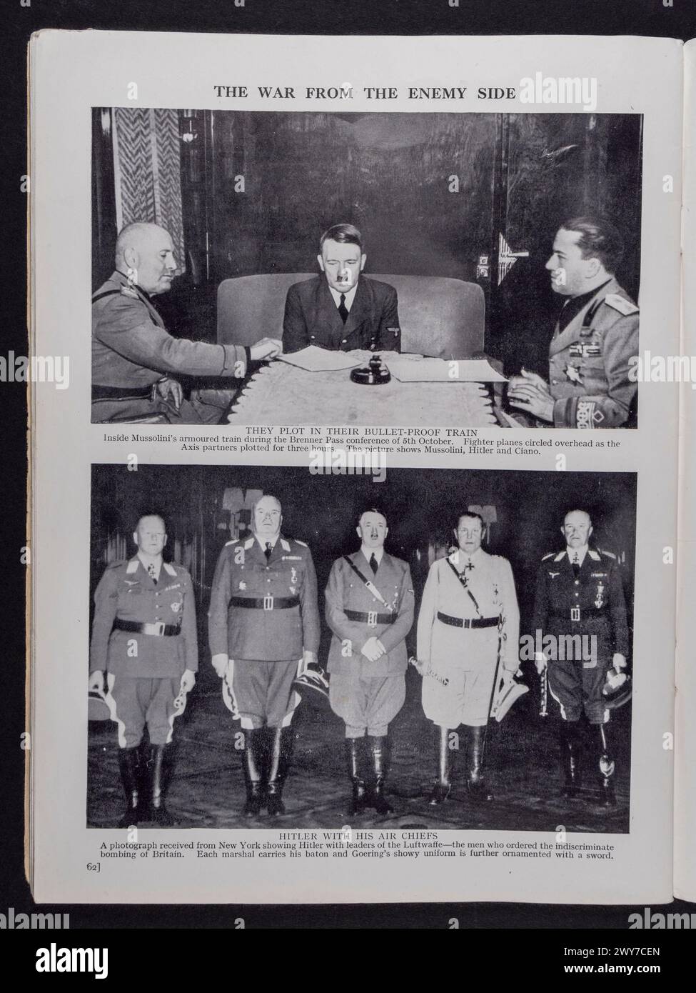 Photographies de l'Allemagne nazie d'Adolf Hitler dans The Hutchinson's Pictorial History of the War (No 2, série 8), publié en octobre 1940. Banque D'Images