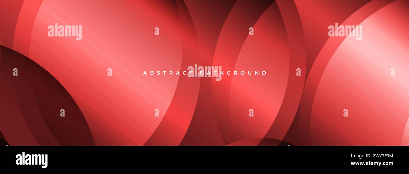 Fond abstrait rouge avec des cercles et des courbes. Large illustration vectorielle modèle moderne de bannière de conception graphique pour la présentation, rapport annuel Illustration de Vecteur