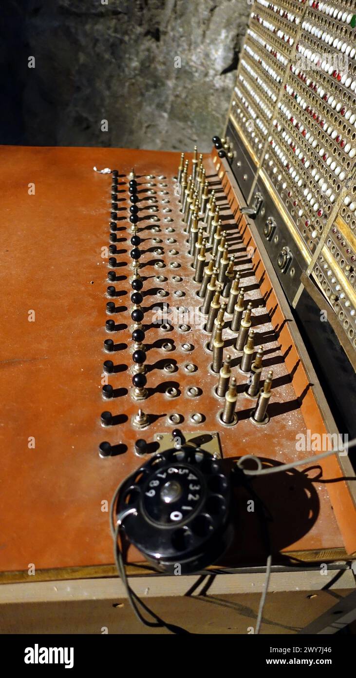 Photo d'un ancien standard téléphonique datant du début des années 1900 Banque D'Images