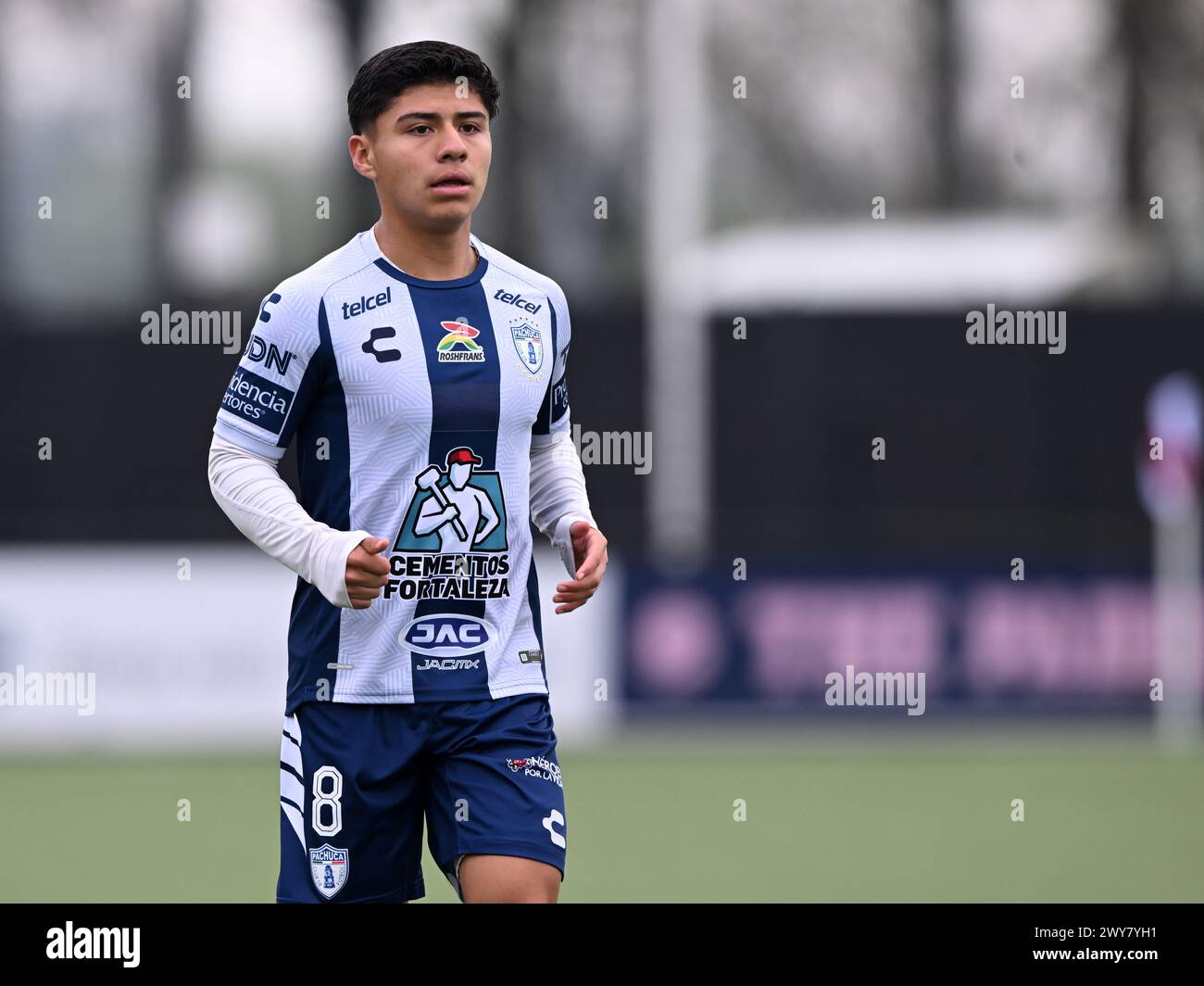 AMSTERDAM - Jesus Salinas de CF Pachuca U17 lors du match Ajax future Cup 2024 entre CF Pachuca O17 et FC Nordsjaelland O17 au complexe sportif de Toekomst le 1er avril 2024 à Amsterdam, pays-Bas. ANP | Hollandse Hoogte | GERRIT VAN COLOGNE Banque D'Images