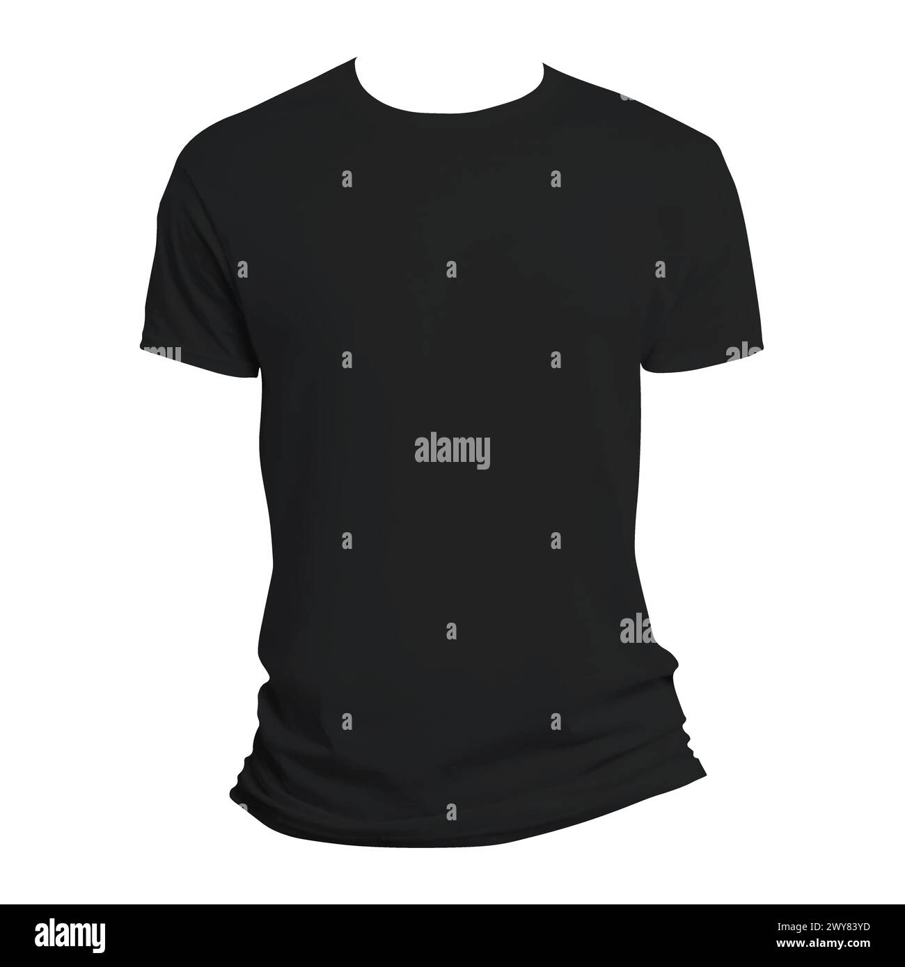 T-shirt maquette avec manches courtes isolé sur fond monochrome Illustration de Vecteur